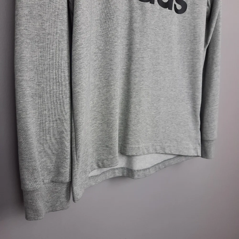 Adidas Men's Gray Logo Spellout Lightweight Hoodie size Small